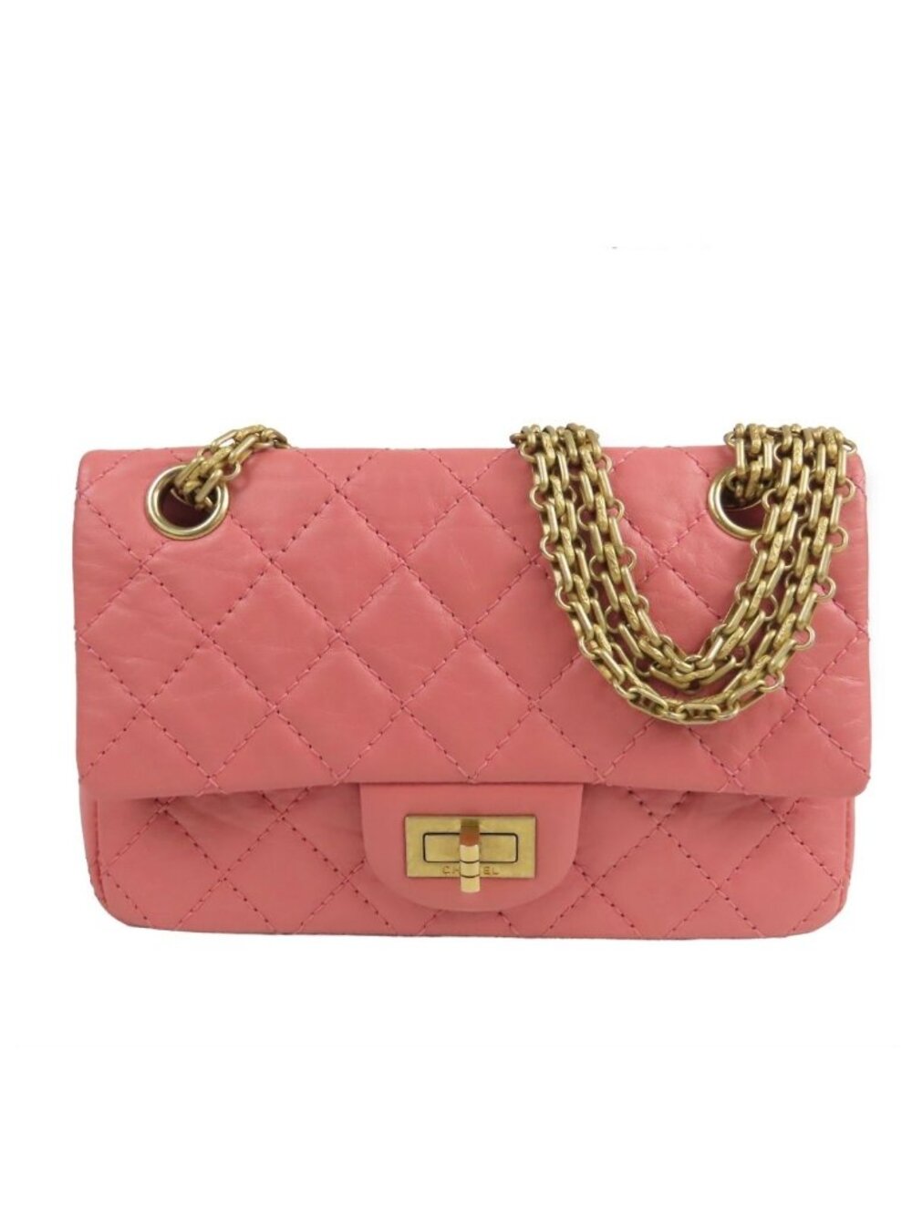 Chanel 2.55 Mini Pink Leather Quilted Chain Shoulder Bag